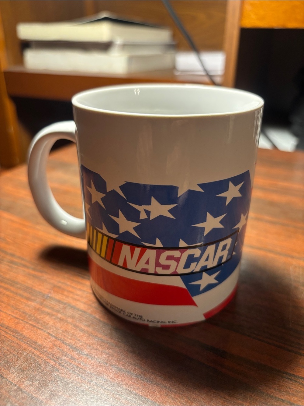 Nascar Red, White & Blue Flag Ceramic Mug
